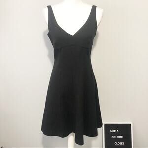 Ann Taylor Loft black cocktail dress party fit flare size  0